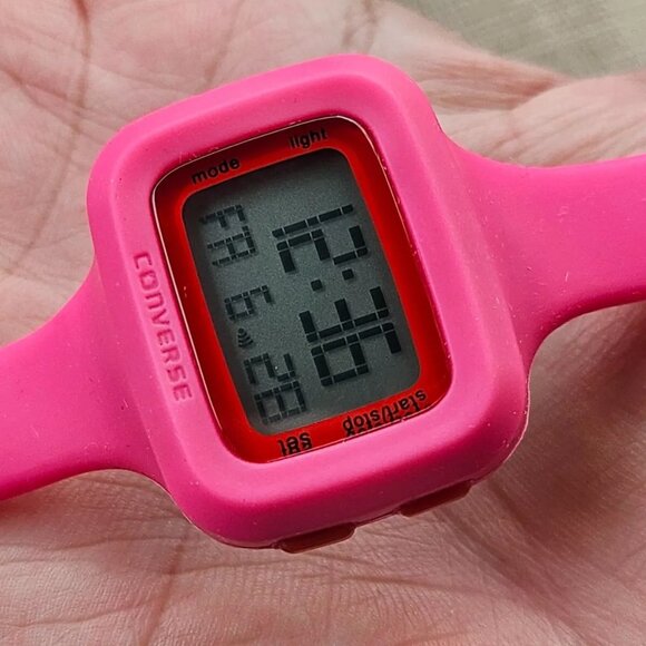 Converse Ladies Digital Wristwatch Pink Sport Rubber Strap Wrist Watch W Box NWT main image 6